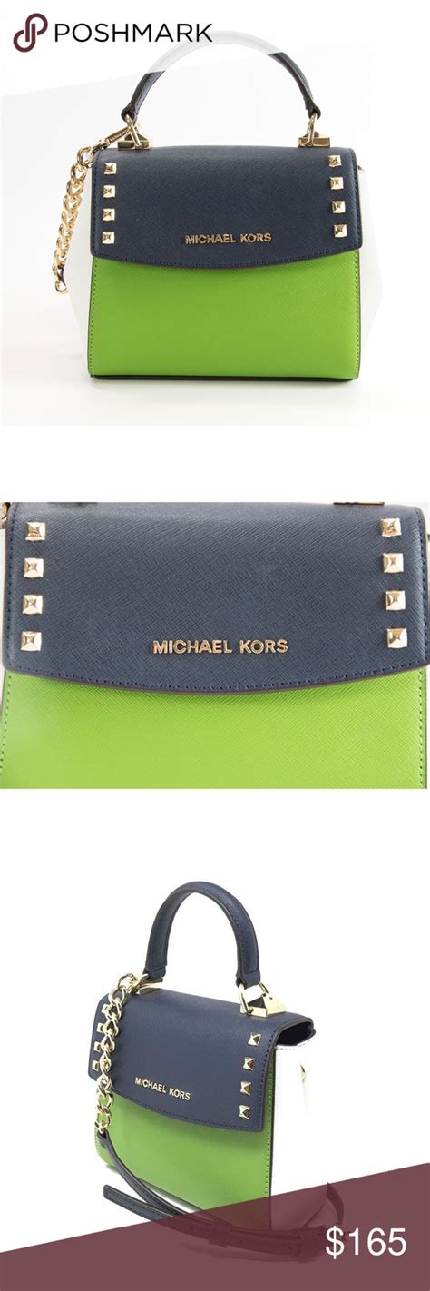 michael kors karla mini|Michael Kors Karla Studded Mini Convertible Crossbody Navy .